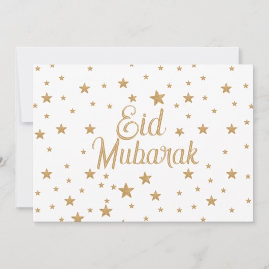 Eid Mubarak Gouden Ster Glitter Sparkle decor Kaart (Voorkant)