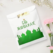 Eid Mubarak Green Gold Mosque Bedankzakje (Gezegeld)