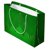 Eid Mubarak Green Gold Mosque Large Cadeautasje (Achterkant Gekanteld)