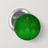 Eid Mubarak Green Gold Mosque Ronde Button 5,7 Cm (Voorkant /achterkant)