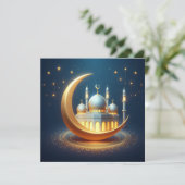 Eid Mubarak  Groeten Tekst Feestdagenkaart (Staand voorkant)