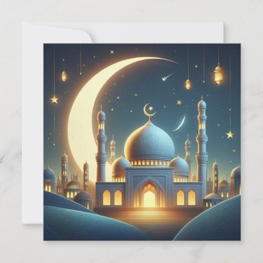 Eid Mubarak  Groeten Tekst Feestdagenkaart (Voorkant)