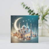 Eid Mubarak  Groeten Tekst Feestdagenkaart (Staand voorkant)