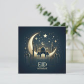 Eid Mubarak Groeten Tekst Feestdagenkaart (Staand voorkant)