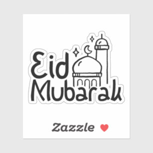 "Eid Mubarak" handgetekende letters Sticker
