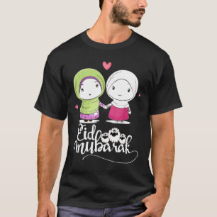 Eid Mubarak Hijab Moslim Meisjes Eid Met Grappig Z T-shirt