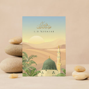 Eid Mubarak Kaart met Masjid An-Nabawi Zakelijk