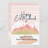 Eid Mubarak Kaart voor het Feest (Voorkant / Achterkant)