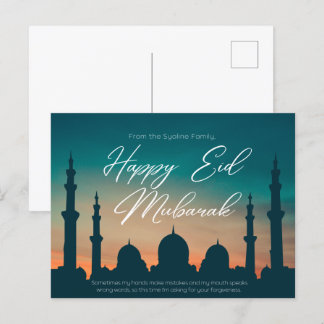 Eid mubarak kareem Islam arabische moskee Briefkaart