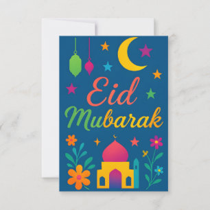 Eid Mubarak - Kleurrijk voor Kinderen Moskee Bloem Kaart