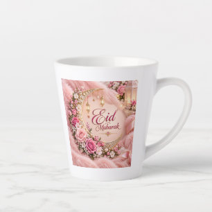 Eid Mubarak koffiekop   Bloemige islamitische gesc Latte Mok