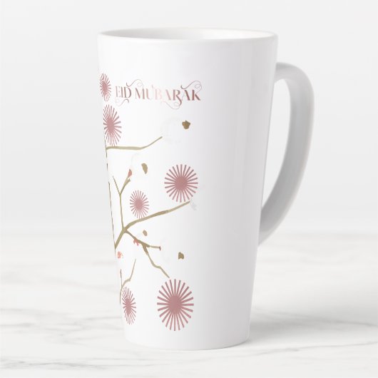 Eid Mubarak Latte Mok - Esthetische zonneschijn en (Rechterhoek)
