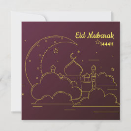 Eid Mubarak Line art Feestdagenkaart