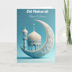 Eid Mubarak Maan & Sterren Elegant Ontwerp Knop Ba Kaart