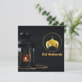 Eid Mubarak met Black Lantern Kaart (Staand voorkant)