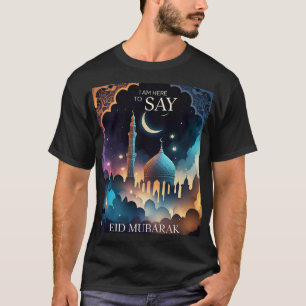 Eid Mubarak Moskee & Halve Maan Mannen T-shirt