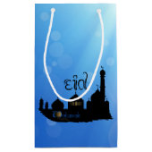 Eid Mubarak-moskee met Typografie Klein Cadeauzakje (Achterkant)