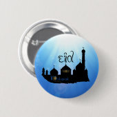 Eid Mubarak-moskee met Typografie Ronde Button 5,7 Cm (Voorkant /achterkant)