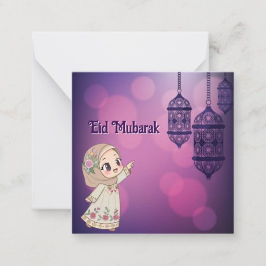 Eid Mubarak Notitiekaartje (Voorkant)