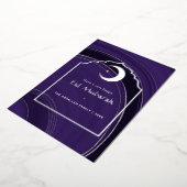 Eid Mubarak Paars en Zilver Agate Folie Vakantie C Folie Feestdagenkaart (Gedraaid)