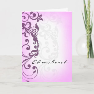 Eid Mubarak - paarse wenskaart Kaart