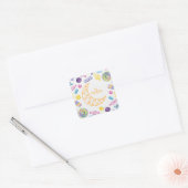 Eid mubarak patroon snoep vierkante sticker (Envelop)