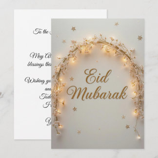 Eid mubarak Personalized Lights Greeting Card Kaart
