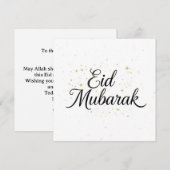 Eid mubarak Personalized modern Card Bedankkaart (Voorkant / Achterkant)