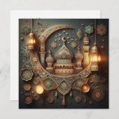 Eid Mubarak Ramadan Aanpasbare Groet Tekst Feestdagenkaart (Voorkant / Achterkant)