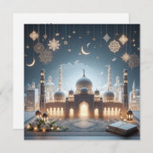 Eid Mubarak Ramadan Aanpasbare Groet Tekst Feestdagenkaart (Voorkant / Achterkant)