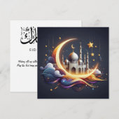 Eid Mubarak Ramadan Aanpasbare Groetetekst Feestdagenkaart (Voorkant / Achterkant)