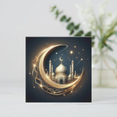 Eid Mubarak Ramadan Aanpasbare Groetetekst Ho Feestdagenkaart (Staand voorkant)