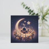 Eid Mubarak Ramadan  Groeten Tekst Feestdagenkaart (Staand voorkant)