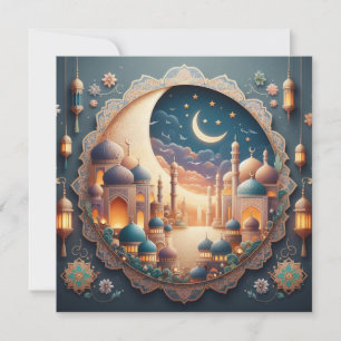 Eid Mubarak Ramadan  Groeten Tekst Feestdagenkaart