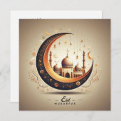 Eid Mubarak Ramadan Groeten Tekst Feestdagenkaart (Voorkant / Achterkant)