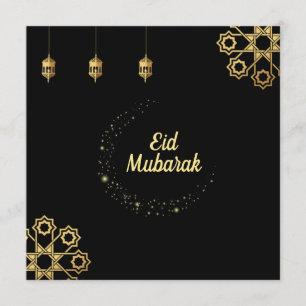 Eid Mubarak / Ramadan Kareem Golden Customize Kaart