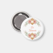 Eid Mubarak |Ramadan Mubarak Bloemen kranslamp Magneet (Voorkant / Achterkant)