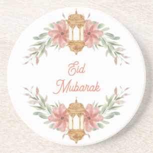 Eid Mubarak Ramadan Mubarak Bloemen kranslamp Zandsteen Onderzetter
