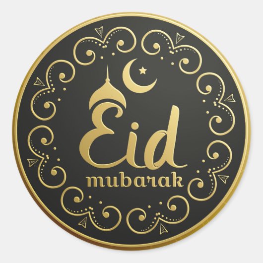 Eid Mubarak Ronde Sticker (Voorkant)