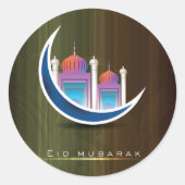 Eid mubarak ronde sticker (Voorkant)