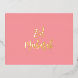 Eid Mubarak Roze Folie Feestdagen Briefkaart