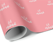 Eid Mubarak Roze & Silver Gift Wrapping Paper Cadeaupapier (Rol Hoek)