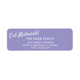 Eid Mubarak Schattige retouradres Sticker label