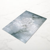 Eid Mubarak Silver Marble Folie Holiday Kaart (Gedraaid)