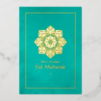 Eid Mubarak Turquoise en Goud