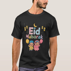 Eid Mubarak viering kinderen ballonnen feestelijke T-shirt
