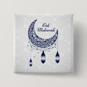 Eid Mubarak Vierkante Button 5,1 Cm (Voorkant)
