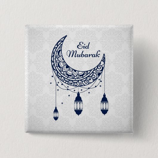 Eid Mubarak Vierkante Button 5,1 Cm (Voorkant)
