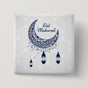 Eid Mubarak Vierkante Button 5,1 Cm