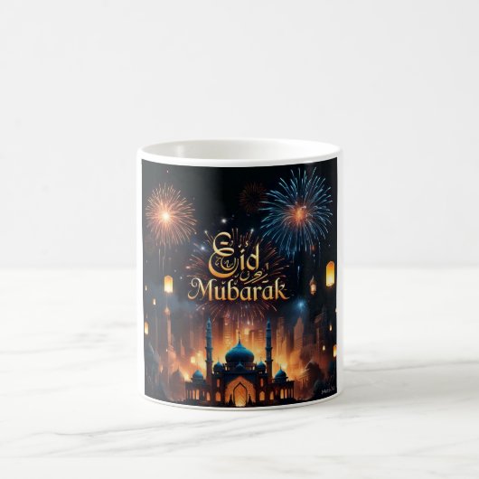 Eid Mubarak vuurwerkviering Koffiemok (Center)